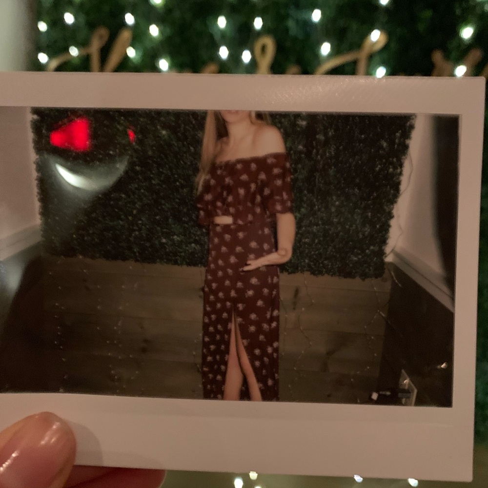 Maroon and Floral Two Piece